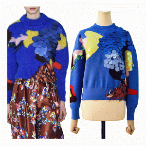 Custom Design kézzel készített varrott flitter nők kötött pulóvert