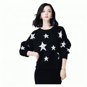 Női Loose Stars Jacquard kötött pulóver pulóver